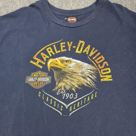 Harley-Davidson Shirt Mens 2XL Navy Eagle Graphic Classic Heritage Belize HD - Picture 9 of 13